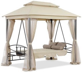 Huśtawka ogrodowa metalowa Nicea Premium Garden Point beżowa