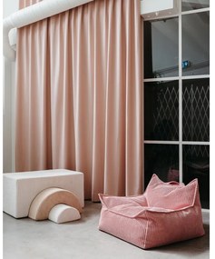 Fotoliu puf pentru copii roz cu tapițerie din catifea reiată Chair – Wigiwama