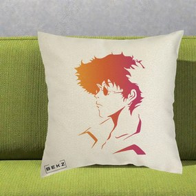 Perna Decorativa Cowboy Bebop Spike Silueta Gradient, 40x40 cm, Ecru, Husa Detasabila, Perna Inclusa, BEKZ®