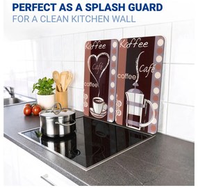 Set 2 protecții din sticlă pentru aragaz Maximex Coffee, 52 x 30 cm