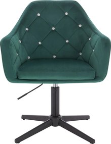 HR830CCROSS Scaun Verde Catifea cu Bază Neagră