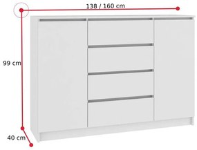 Supermobel Comoda AREVA K160 2D4SZ, 160x99x40, wenge