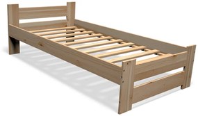 Expedo Pat din lemn masiv STUDENT + somieră GRATIS, 90x200cm, natural/lac nu