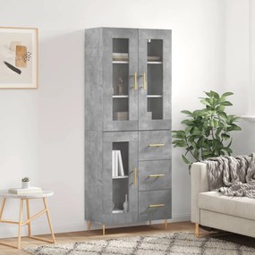 vidaXL Dulap înalt, gri beton, 69,5x34x180, lemn compozit