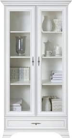 Vitrina IDENTO B, alb, PAL/sticla, 100x41x197 cm