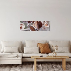 Tablou - Detaliu frunze (cu ceas) (90x30 cm)