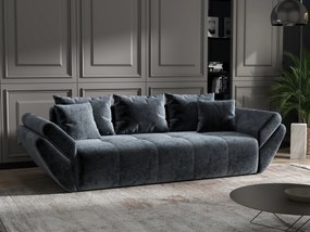 Canapea extensibilă dumonde cu ladă de depozitare si sezut confortabil din spuma high-density, Berlin Euphoria Grafit 250x100 cm