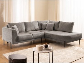 Colțar taupe cu tapițerie din chenille (cu colț pe partea dreaptă/în formă de ”L”) Mauris – Ropez