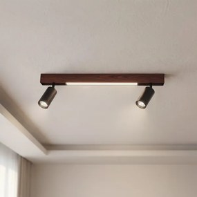 Brilagi - Spot LED SELE 2xGU10/30W/230V + LED/15W negru/decor stejar