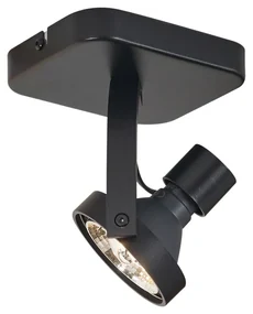 Spot de tavan de design negru GU10 70mm rotativ și înclinabil - Vo