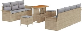 vidaXL Set de canapele pentru grădină 10 pcs Beige și gri deschis