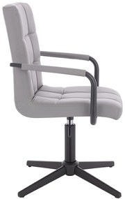 HC1015CROSSP Scaun Gri Piele Ecologica Bază Neagră