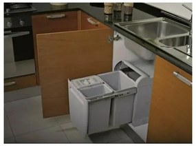 Elletipi Coș de gunoi încorporabil CITY -extensibil, 12+12+12+12 l