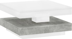 Masuta cafea MANDY, alb/gri beton, 70x70x34 cm
