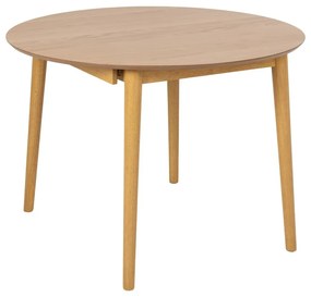 Masă de dining rotundă extensibilă cu aspect de lemn de stejar cu blat suplimentar ø 115 cm Montreux – Actona