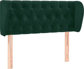 vidaXL Tăblie de pat cu aripioare verde închis 103x23x78/88 cm catifea