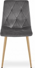 OFERTA Scaun de masa din catifea gri inchis LIBRA II. calitate standard