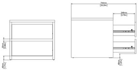 Noptieră albă-în culoare naturală Next – Tvilum