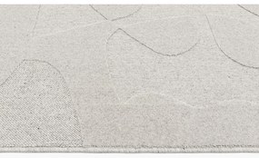 Covor gri deschis din lână 133x190 cm Morphic Botanica – Agnella