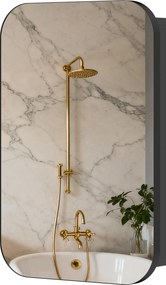 HOMCOM Dulap cu oglindă pentru baie, dulap de baie cu oglindă, dulap suspendat cu poliță reglabilă, 40 x 10 x 60 cm, Negru | Aosom Romania