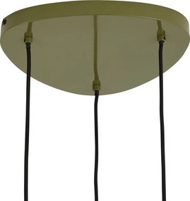 Lampă suspendată retro verde cu abajur metalic cu 6 lumini - Macaron