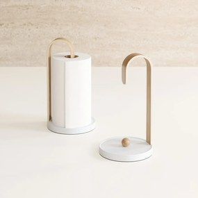 Suport vertical pentru prosoape de bucătărie din hârtie alb din lemn ø 17 cm Bellwood – Umbra