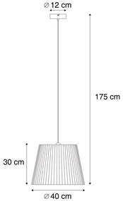 Lampa suspendată de exterior neagră cu abajur din frânghie neagră IP44 - Cava