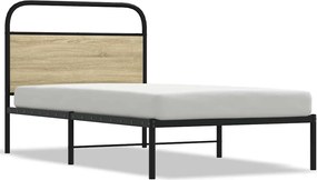 vidaXL Cadru pat fără saltea stejar sonoma, 90x190 cm, lemn prelucrat