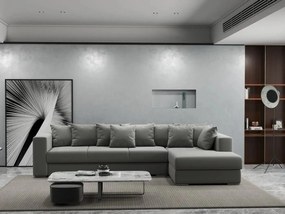 Colțar extensibil dumonde cu ladă de depozitare si sezut confortabil din spuma high-density, Gloria Royal Grey II 320x183 cm