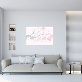 Tablou - Flori roz (90x60 cm)