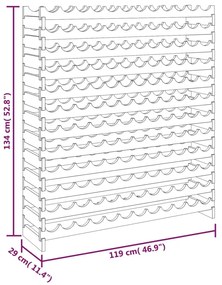Suport de vinuri, 119x29x134 cm, lemn masiv de pin