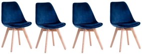 Scaune de sufragerie 4buc stil scandinav Blue Glamor