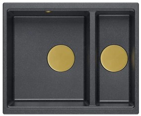 Chiuveta din granit Logan 150 negru metalic