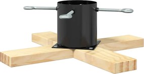 vidaXL Suport pentru brad de Crăciun 1.73 Negru 50 x 50 x 16 cm