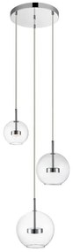 Lustra moderna cu 3 pendule LED Enceladus crom