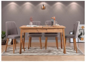 Set mobilier sufragerie Dobuse 3 (pin atlantic + gri) (pentru 4 persoane). 1093803