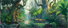 Tablou - Ilustrare pădure tropicală (120x50 cm)