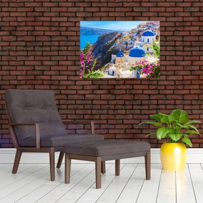 Tablou pe sticlă - Santorini, Grecia (70x50 cm)