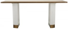 Masa dining alba / maro din lemn de frasin si metal, 180 x 90 x 76 cm, Tolosa Mauro Ferreti