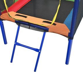 5-în-1 loc de joacă exterior pentru copii, trambulină cu plasă de siguranță și fermoar, pentru copii 3–8 ani, 336x217x198 cm, Multicolor