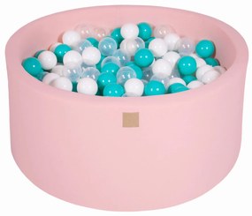 Meowbaby – Piscina rotunda 90×40 cm cu 300 mingi pentru copii – Light Pink