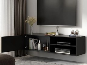 OFERTA Dulap TV suspendat MEORATI 150x40 cm, negru/stejar artizanat Calitatea II.