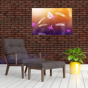 Tablou - Fluture roz (90x60 cm)