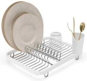 Scurgător de vase alb din oțel 36x28 cm Sinkin – Umbra
