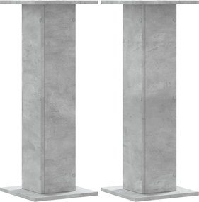 vidaXL Suport de plante, 2 buc., gri beton, 30x30x80 cm lemn prelucrat