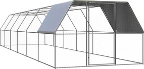 vidaXL Coteț de păsări pentru exterior, 3x12x2 m, oțel zincat