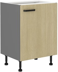 Dulap inferior de bucătărie Scarmi 60 D 1F BB (Antracit + Herringbone scandi). 1049760