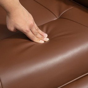 HOMCOM Fotoliu de relaxare, 145° reglabil, suport de picioare ajustabil, piele ecologică, 360° rotativ, până la 120 kg, Maro | Aosom Romania