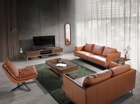 Masuta de cafea moderna design LUX Walnut and Chrome