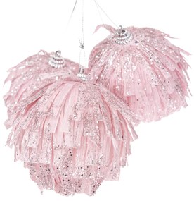 Set de decorațiuni de Crăciun Pink Elegance, 3buc., diametru 8 cm